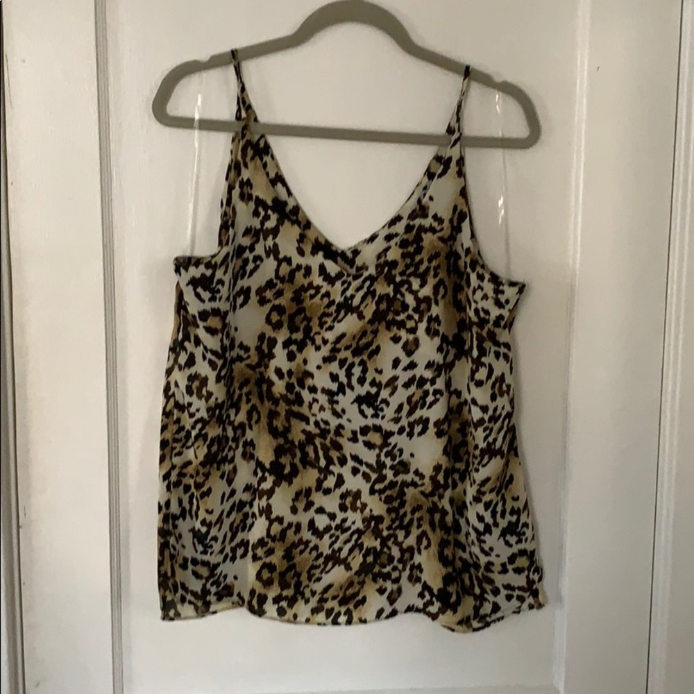 NWT Leopard Print Double-V Tank